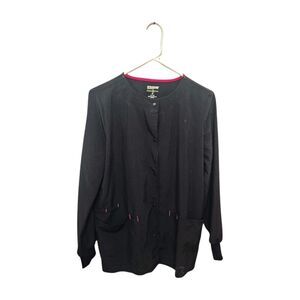Scrubstar Black Snap Front Scrub Jacket XS